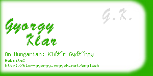 gyorgy klar business card